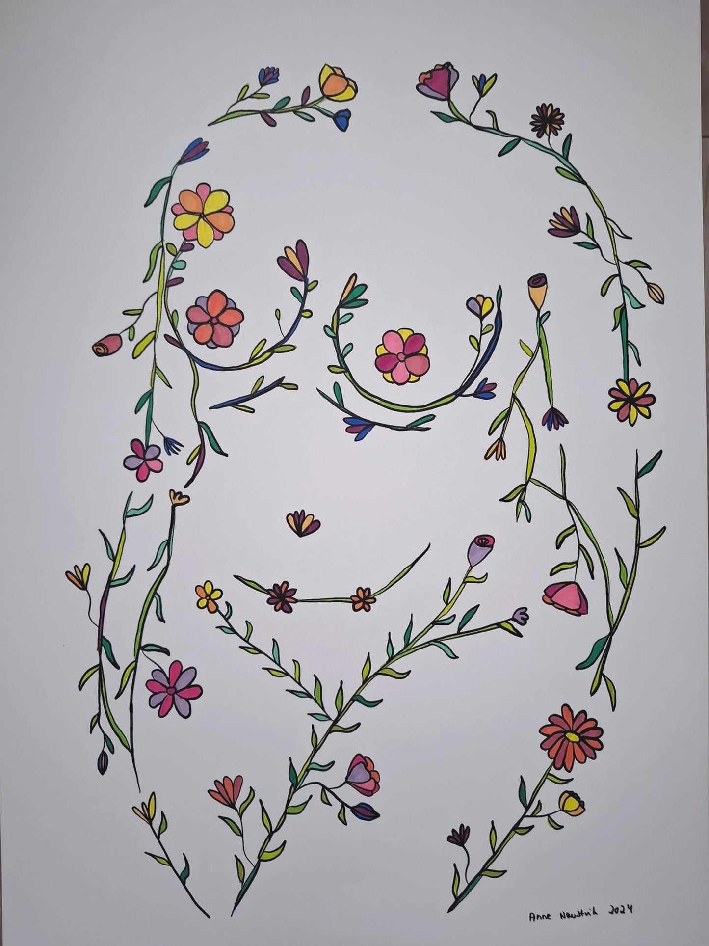 Håndkolorert pigmentprint